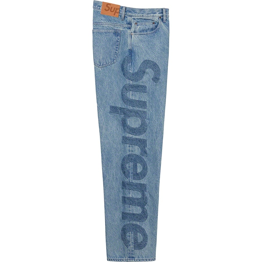 Details on Inset Logo Jean Washed Blue from spring summer
                                                    2022 (Price is $198)