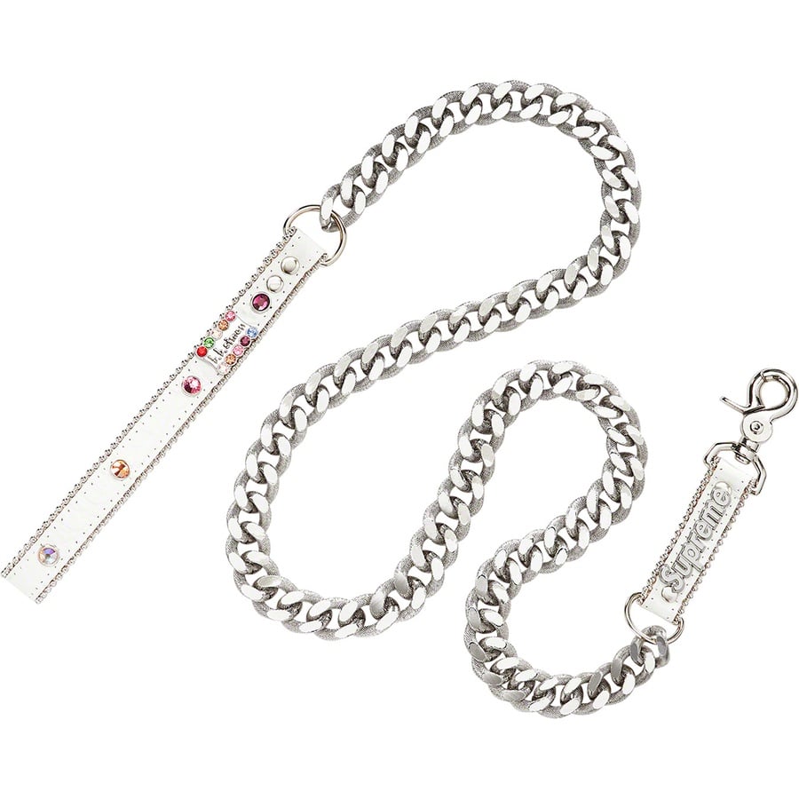 Details on Supreme B.B. Simon Studded Dog Leash White from spring summer 2022 (Price is $148)