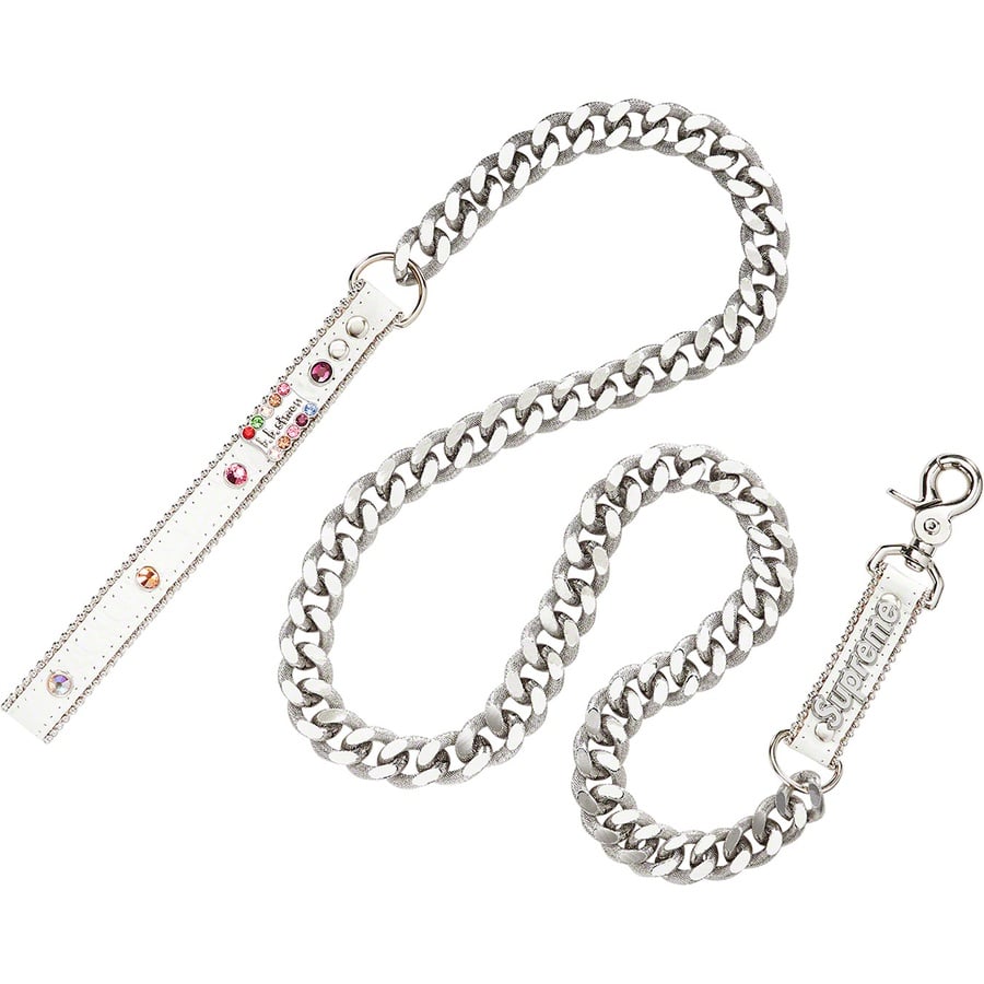 Details on Supreme B.B. Simon Studded Dog Leash White from spring summer
                                                    2022 (Price is $148)