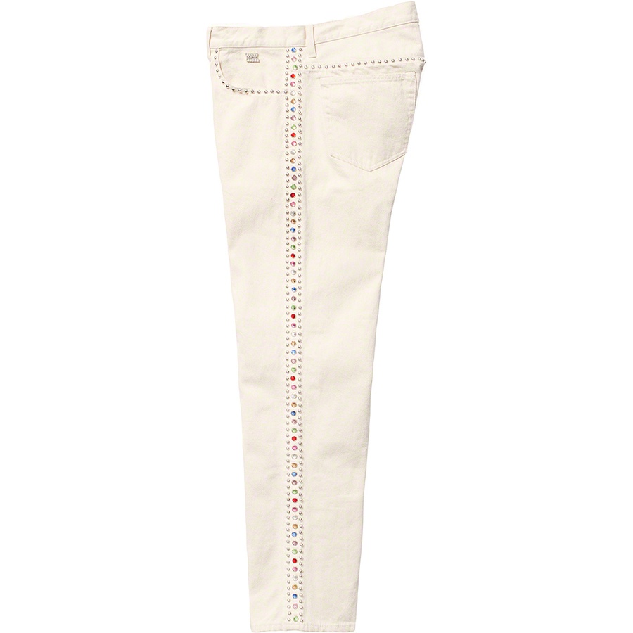 Details on Supreme B.B.Simon Studded Regular Jean Natural from spring summer 2022 (Price is $398)