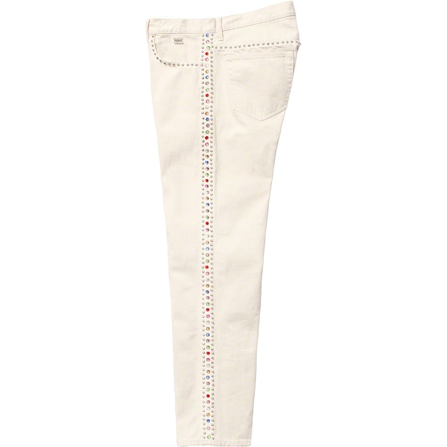 Details on Supreme B.B.Simon Studded Regular Jean Natural from spring summer
                                                    2022 (Price is $398)