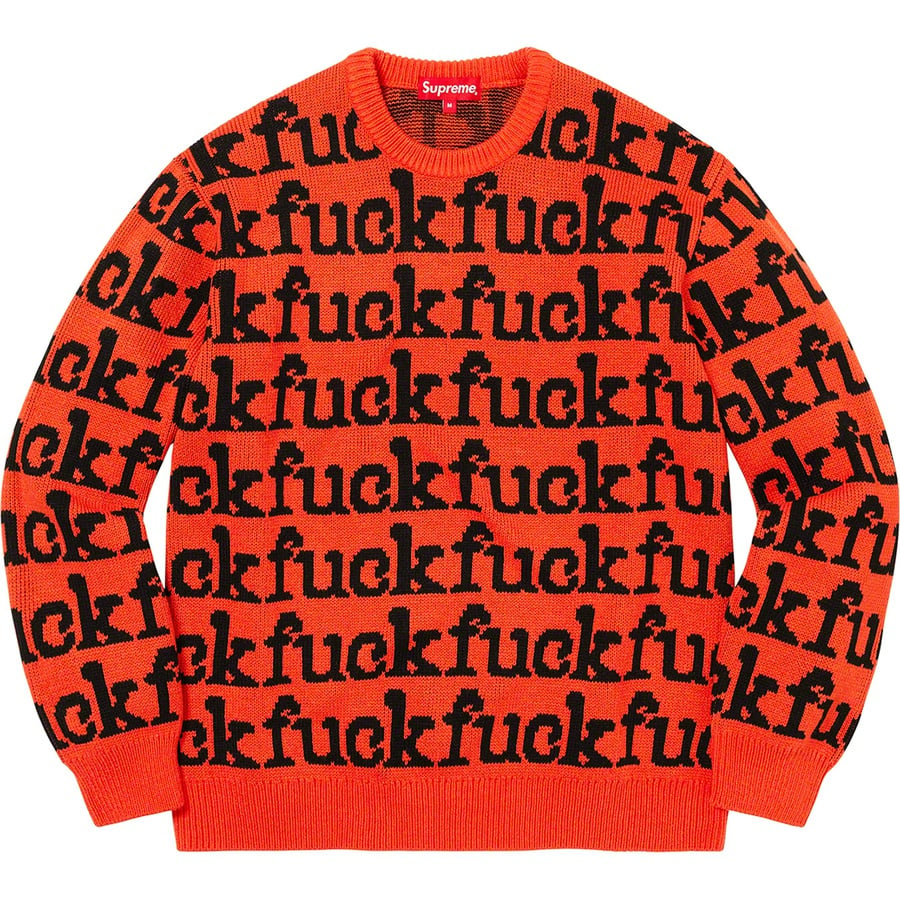 Details on Fuck Sweater Orange from spring summer
                                                    2022 (Price is $158)