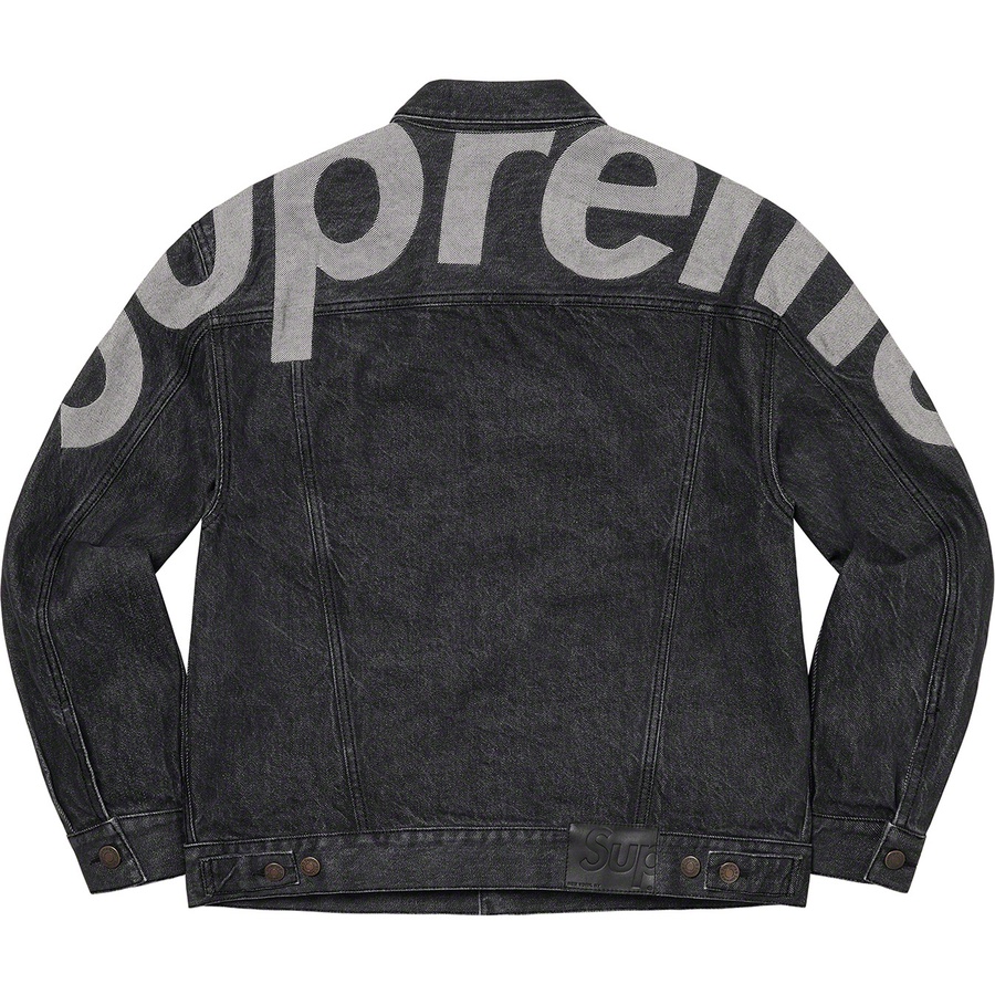 Details on Inset Logo Denim Trucker Jacket Black from spring summer
                                                    2022 (Price is $278)