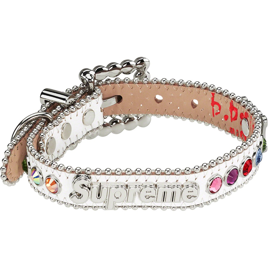 Details on Supreme B.B. Simon Studded Dog Collar White from spring summer 2022 (Price is $110)