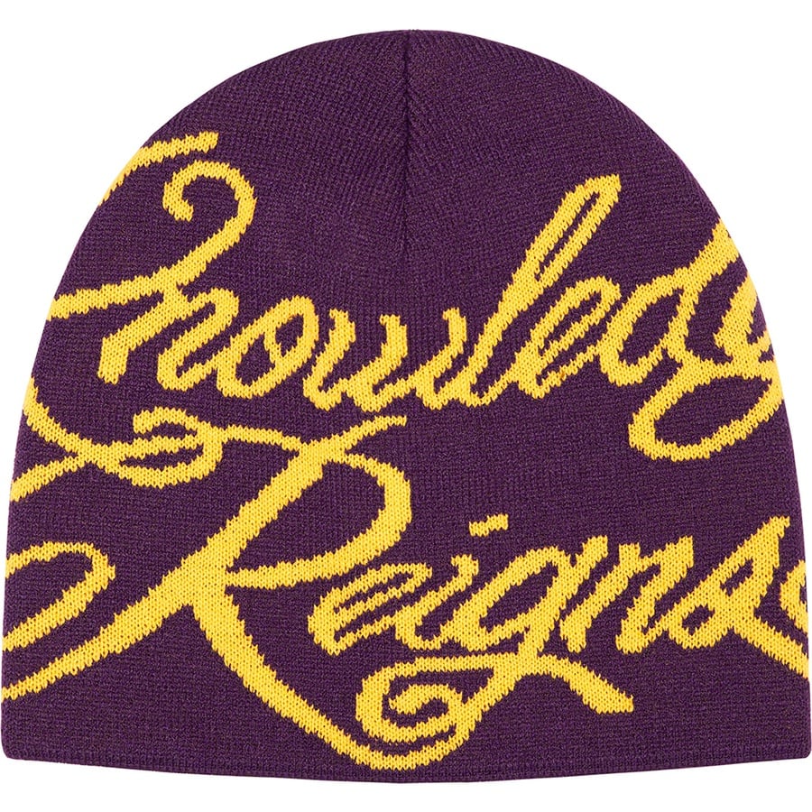 Details on Knowledge Reigns Beanie Purple from spring summer
                                                    2022 (Price is $40)