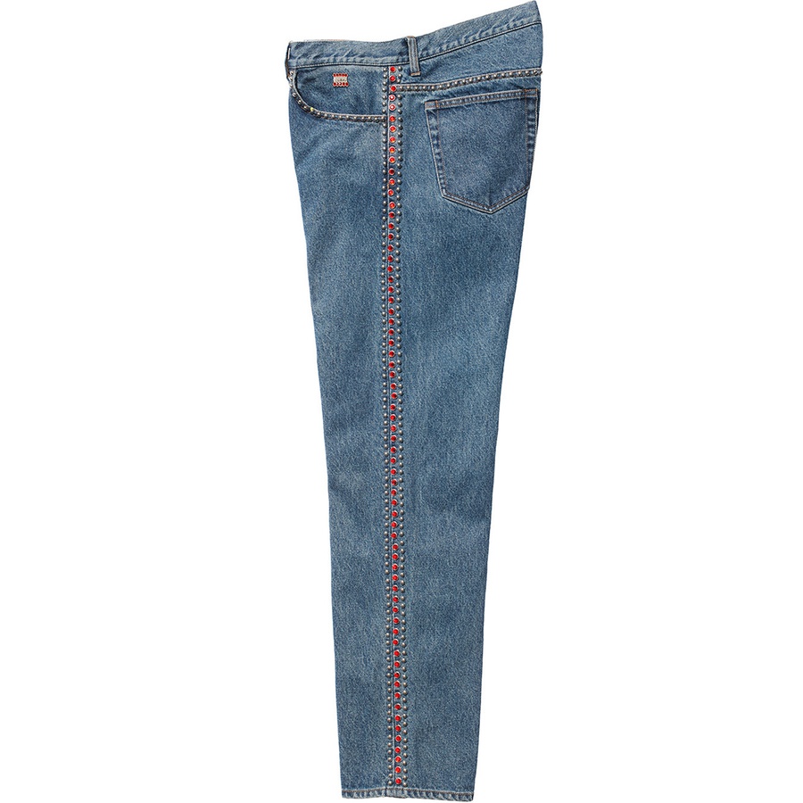 Details on Supreme B.B.Simon Studded Regular Jean Blue from spring summer
                                                    2022 (Price is $398)