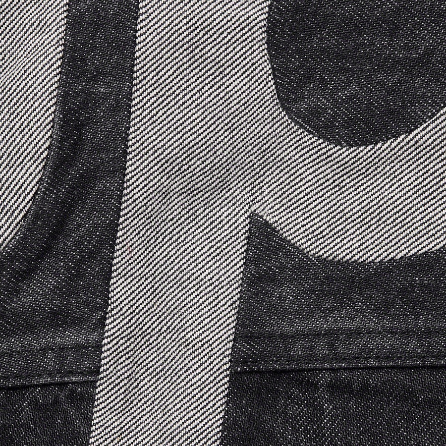 Details on Inset Logo Denim Trucker Jacket Black from spring summer
                                                    2022 (Price is $278)