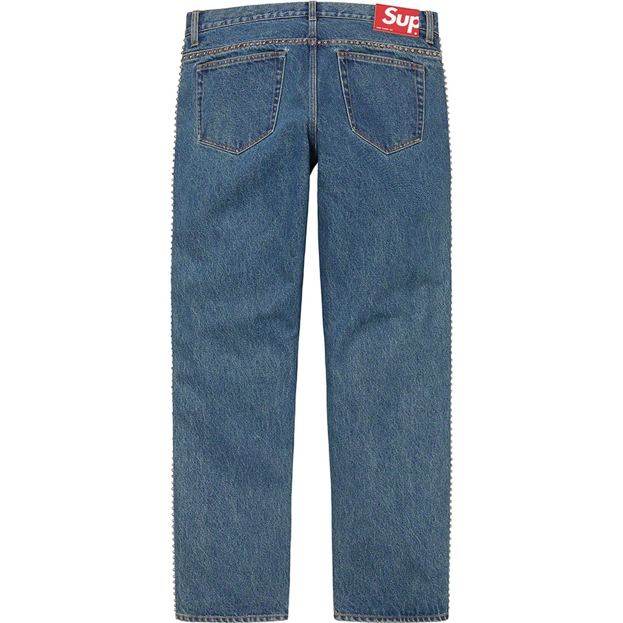 Details on Supreme B.B.Simon Studded Regular Jean Blue from spring summer
                                                    2022 (Price is $398)