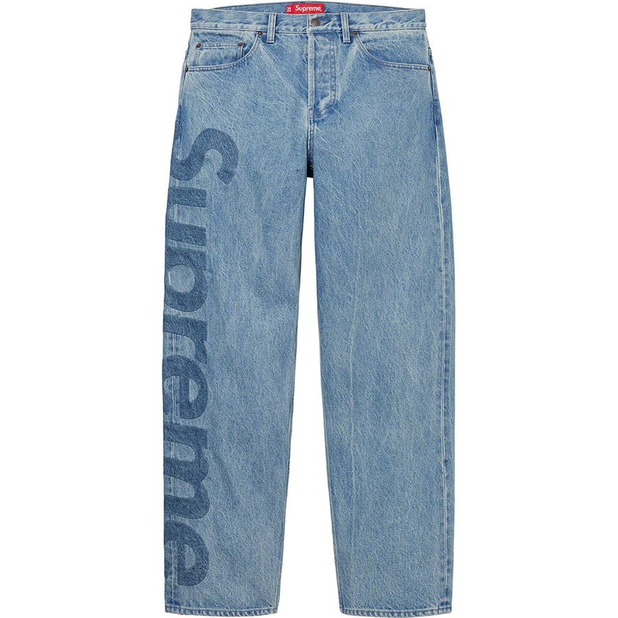 Details on Inset Logo Jean Washed Blue from spring summer
                                                    2022 (Price is $198)