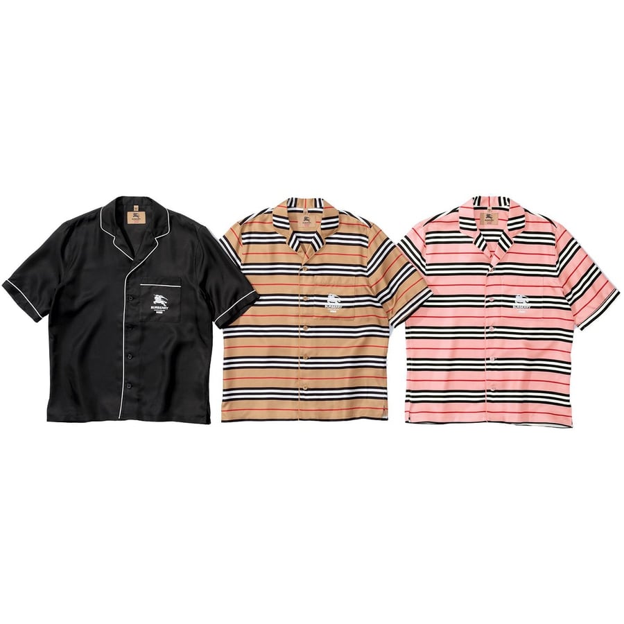 Supreme *Burberry exclusive* Supreme Burberry Silk S S Pajama Shirt releasing on Week 3 for spring summer 2022