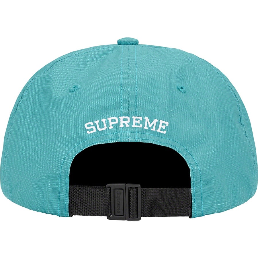 Details on Small Box Coated Linen 6-Panel Teal from spring summer
                                                    2022 (Price is $54)