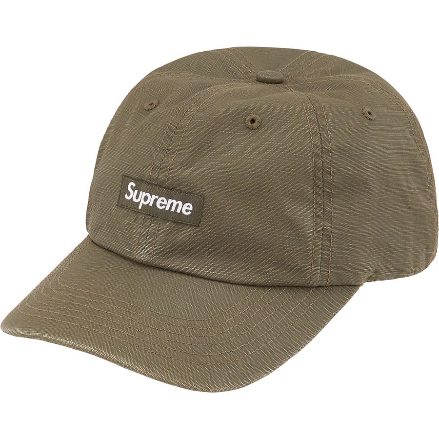 Details on Small Box Coated Linen 6-Panel Olive from spring summer
                                                    2022 (Price is $54)