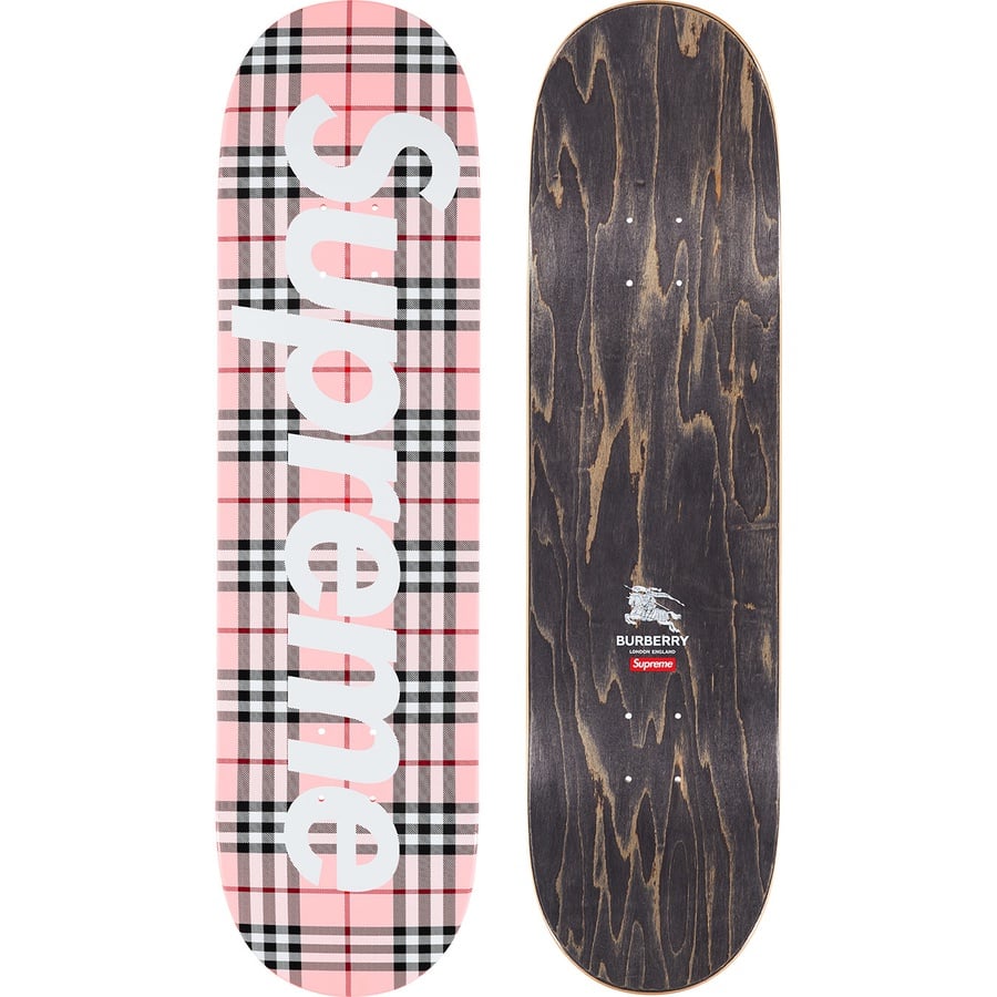 Details on Supreme Burberry Skateboard Pink - 8.375" x 32.125" from spring summer
                                                    2022 (Price is $68)