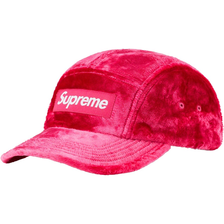Details on Crushed Velvet Camp Cap Pink from spring summer
                                                    2022 (Price is $54)