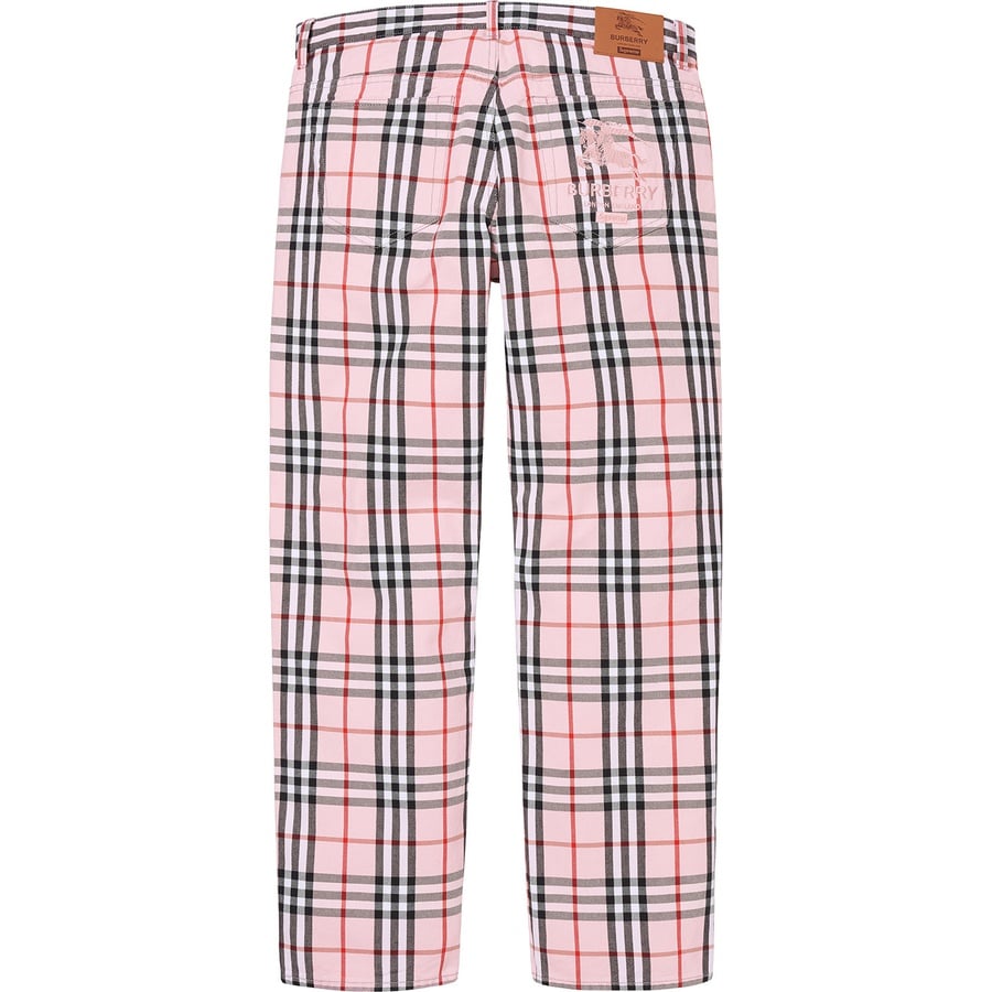 Details on Supreme Burberry Regular Jean Pink from spring summer
                                                    2022 (Price is $198)