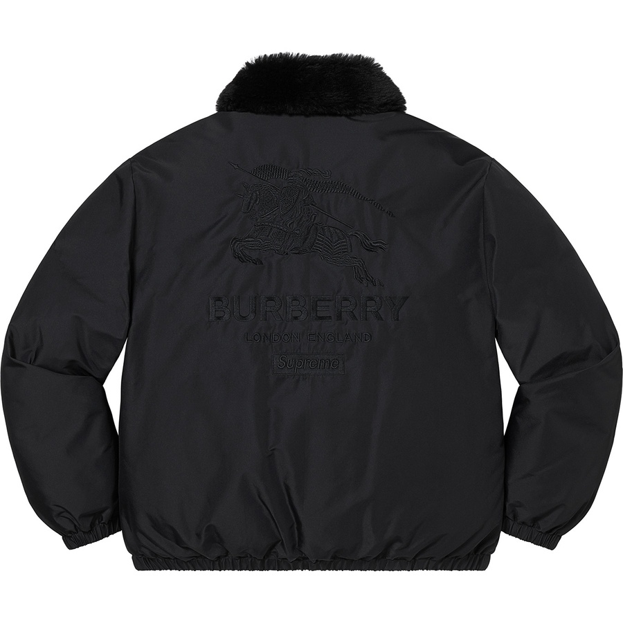 Supreme Supreme BurberryShearling Collar Down Puffer Jacket (SS22) - Black - $598