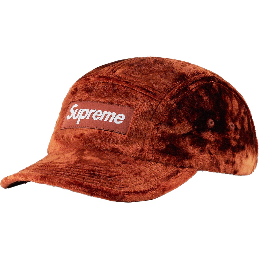 Details on Crushed Velvet Camp Cap Rust from spring summer 2022 (Price is $54)