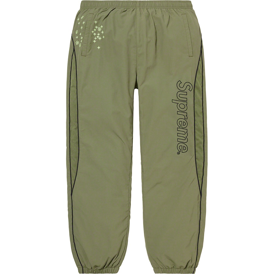 Details on AOI Glow-in-the-Dark Track Pant Olive from spring summer 2022 (Price is $148)