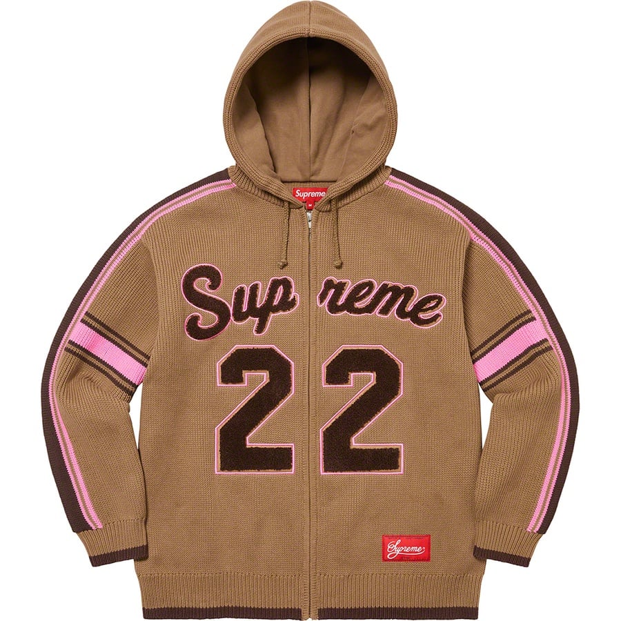 Details on Sport Zip Up Hooded Sweater Light Brown from spring summer 2022 (Price is $198)