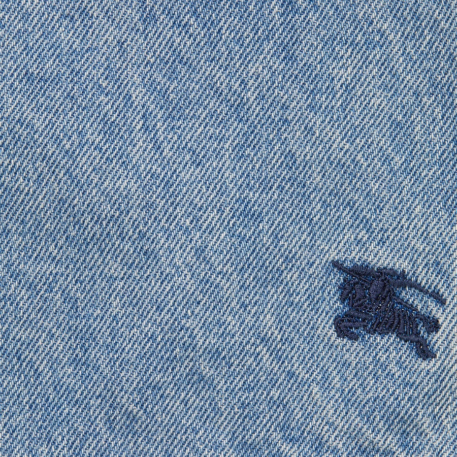 Details on Supreme Burberry Denim Short Washed Blue from spring summer
                                                    2022 (Price is $168)