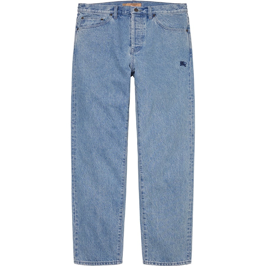 Details on Supreme Burberry Regular Jean Washed Blue from spring summer
                                                    2022 (Price is $198)