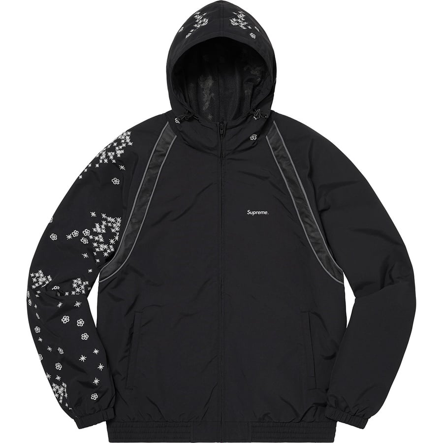 Details on AOI Glow-in-the-Dark Track Jacket Black from spring summer
                                                    2022 (Price is $188)