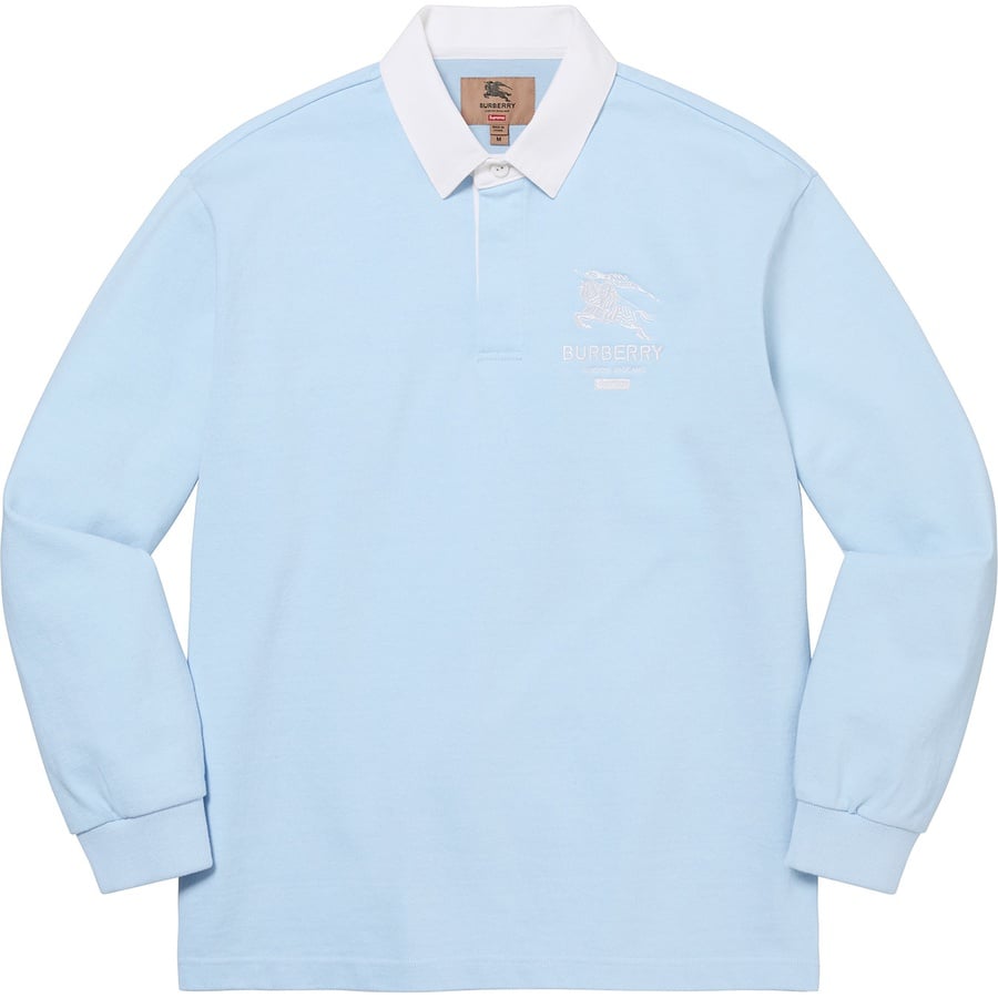 Details on Supreme Burberry Rugby Pale Blue from spring summer
                                                    2022 (Price is $168)