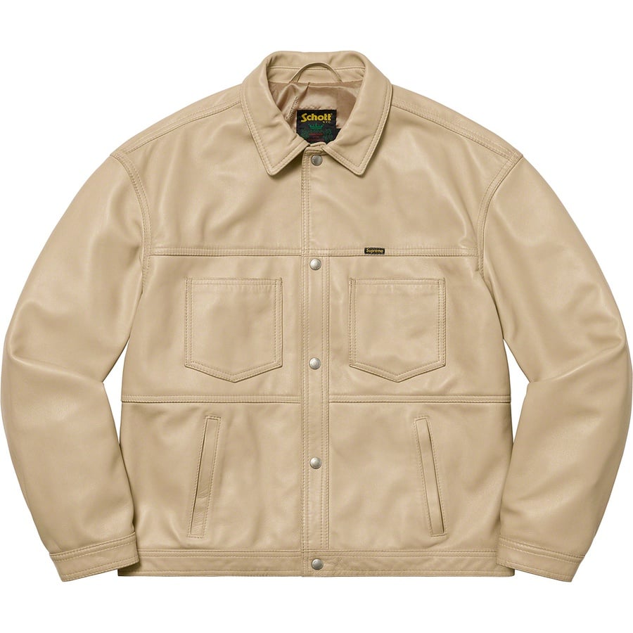 Details on Supreme Schott Leather Work Jacket Tan from spring summer
                                                    2022 (Price is $698)