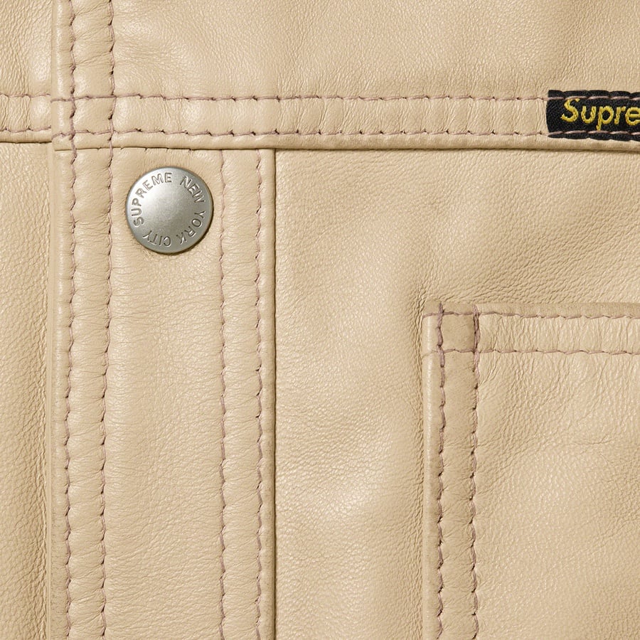 Details on Supreme Schott Leather Work Jacket Tan from spring summer 2022 (Price is $698)