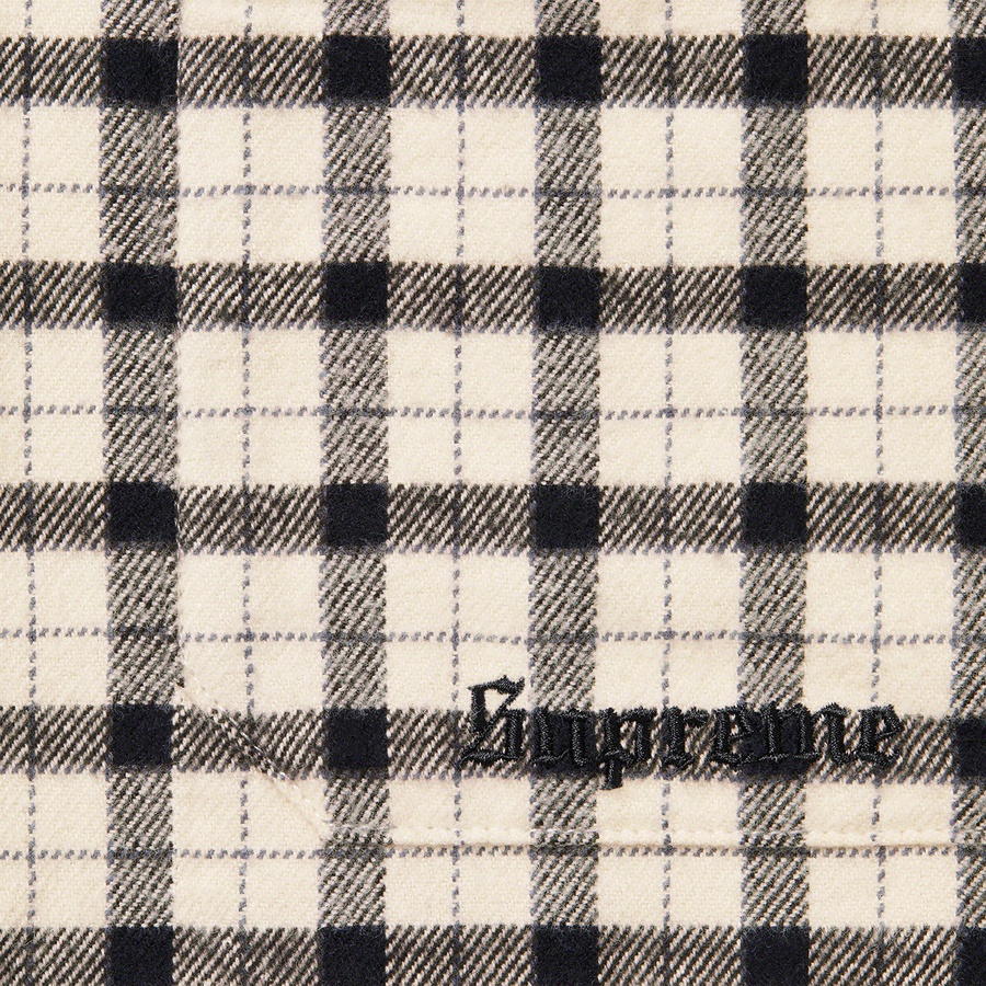 Details on Mini Plaid Hooded Shirt White from spring summer 2022 (Price is $138)