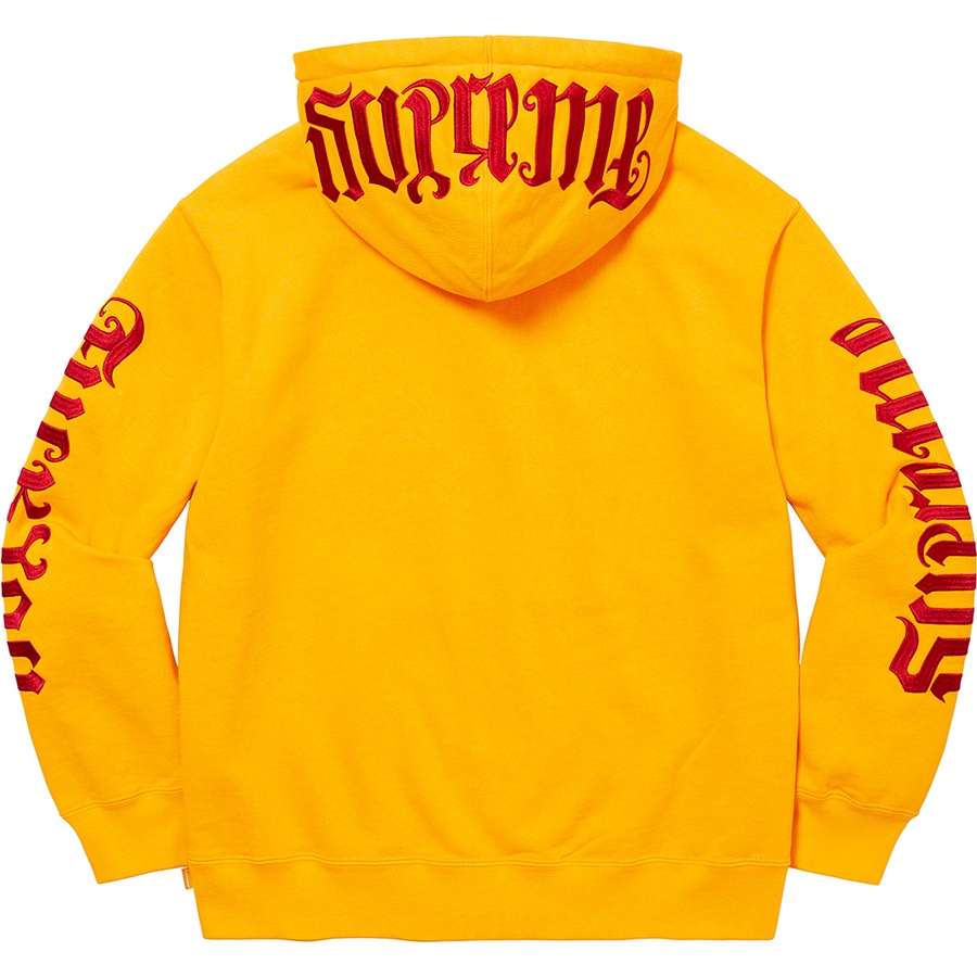Details on Ambigram Hooded Sweatshirt Bright Gold from spring summer 2022 (Price is $158)