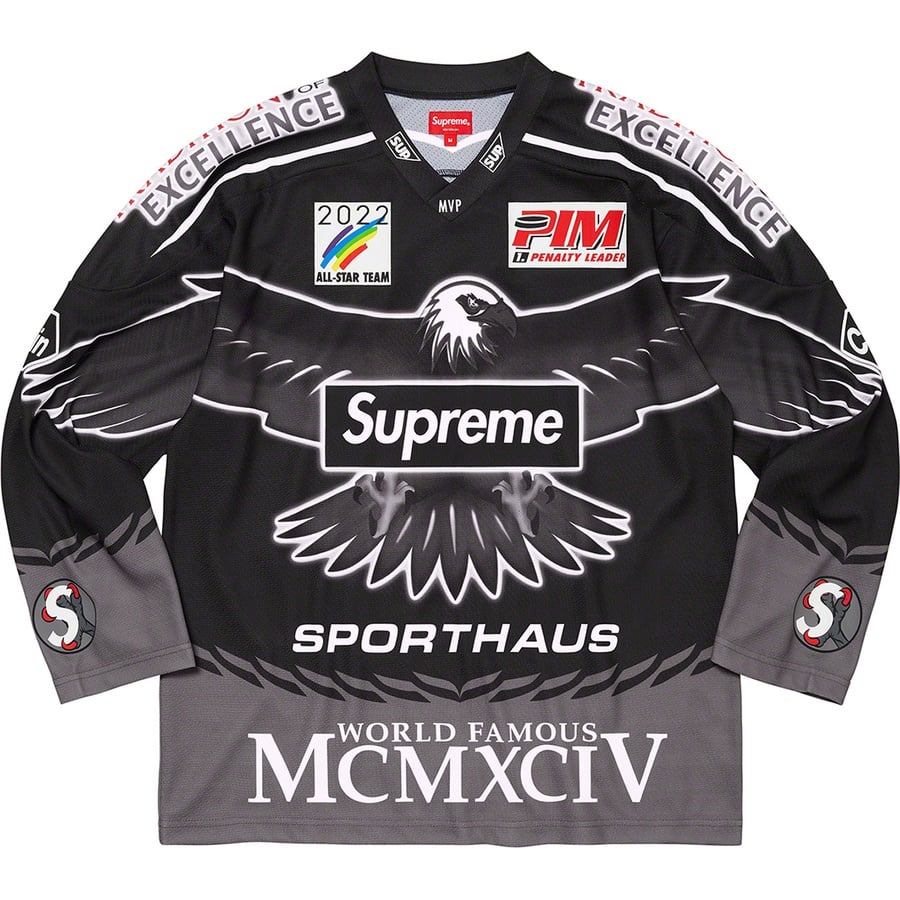 Details on Eagle Hockey Jersey Black from spring summer 2022 (Price is $138)