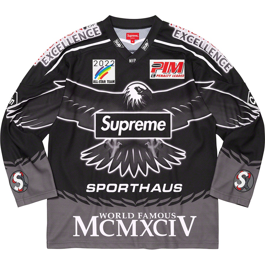 Details on Eagle Hockey Jersey Black from spring summer
                                                    2022 (Price is $138)