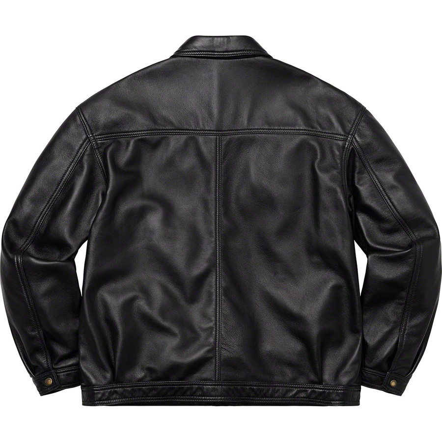 Details on Supreme Schott Leather Work Jacket Black from spring summer
                                                    2022 (Price is $698)