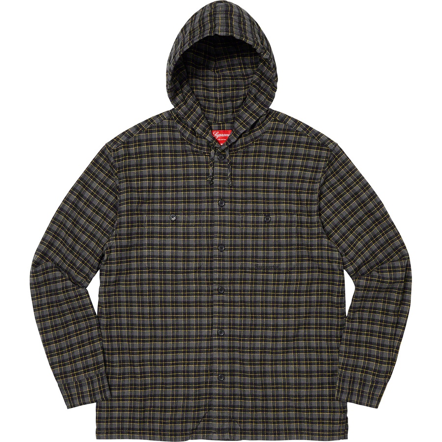 Details on Mini Plaid Hooded Shirt Black from spring summer 2022 (Price is $138)