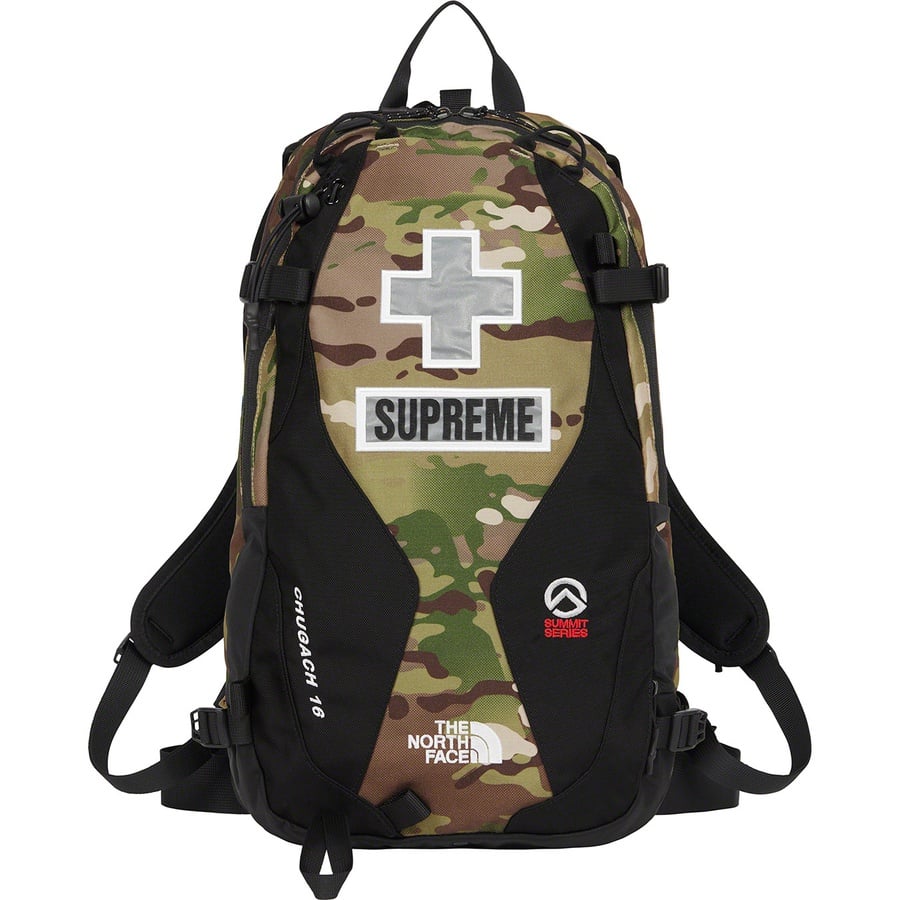 Details on Supreme The North FaceSummit Series Rescue Chugach 16 Backpack Multi Camo from spring summer 2022 (Price is $168)