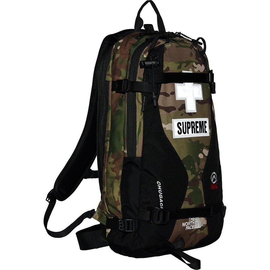 Details on Supreme The North FaceSummit Series Rescue Chugach 16 Backpack Multi Camo from spring summer 2022 (Price is $168)