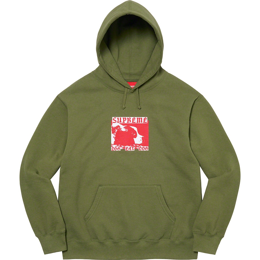 Details on Dog Eat Dog Hooded Sweatshirt Olive from spring summer
                                                    2022 (Price is $158)