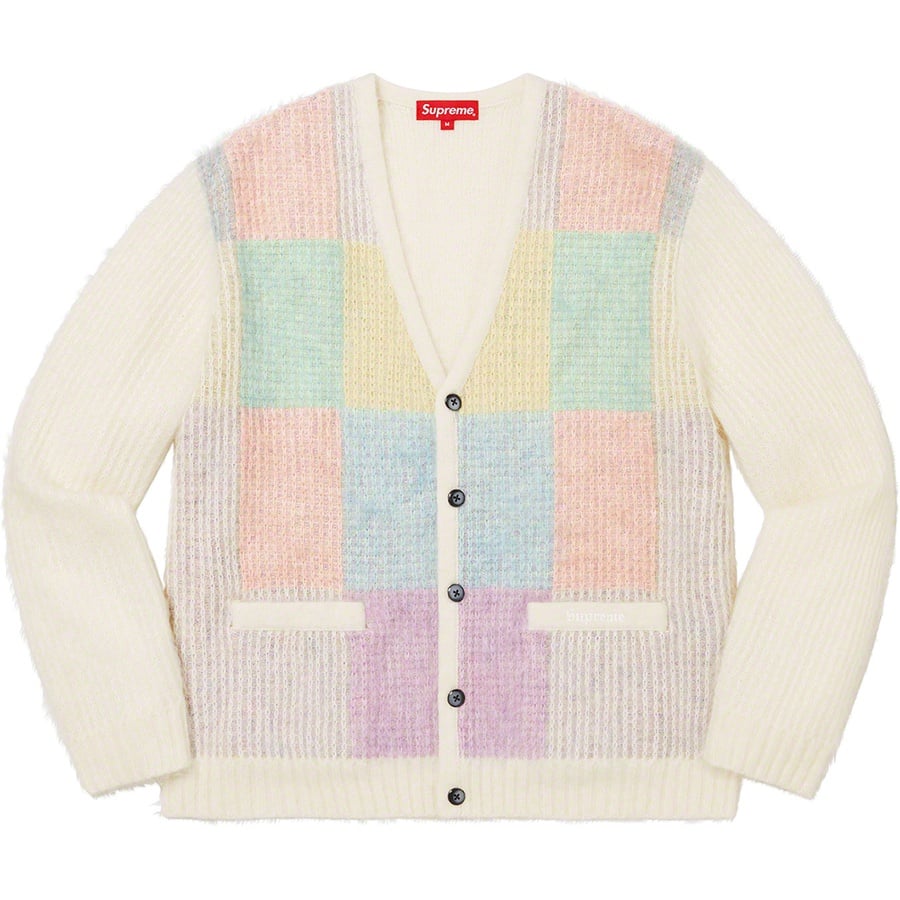 Details on Brushed Grid Cardigan White from spring summer
                                                    2022 (Price is $198)