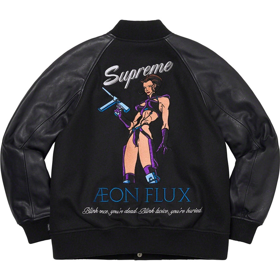 Details on Aeon Flux Varsity Jacket Black from spring summer
                                                    2022 (Price is $498)