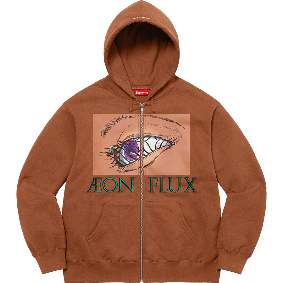 Details on Aeon Flux Zip Up Hooded Sweatshirt Brown from spring summer 2022 (Price is $188)