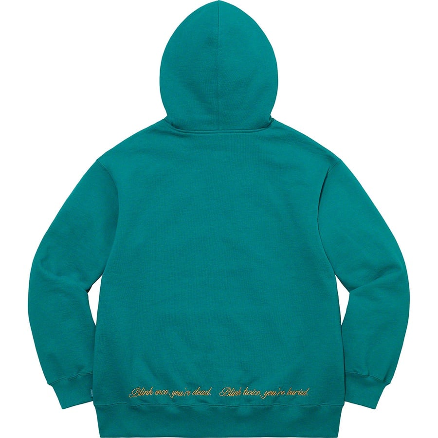Details on Aeon Flux Zip Up Hooded Sweatshirt Teal from spring summer 2022 (Price is $188)