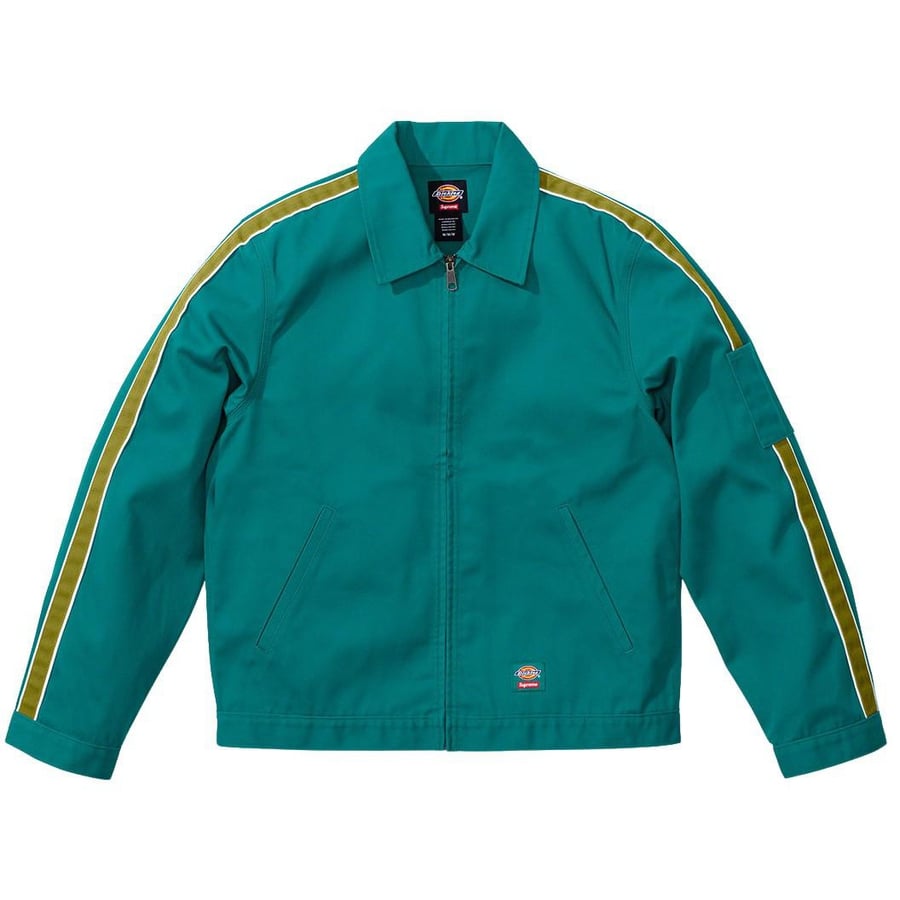 Details on Supreme Dickies Stripe Eisenhower Jacket  from spring summer 2022 (Price is $138)