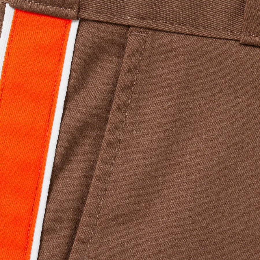 Details on Supreme Dickies Stripe 13” Loose Fit Work Short Brown from spring summer
                                                    2022 (Price is $98)