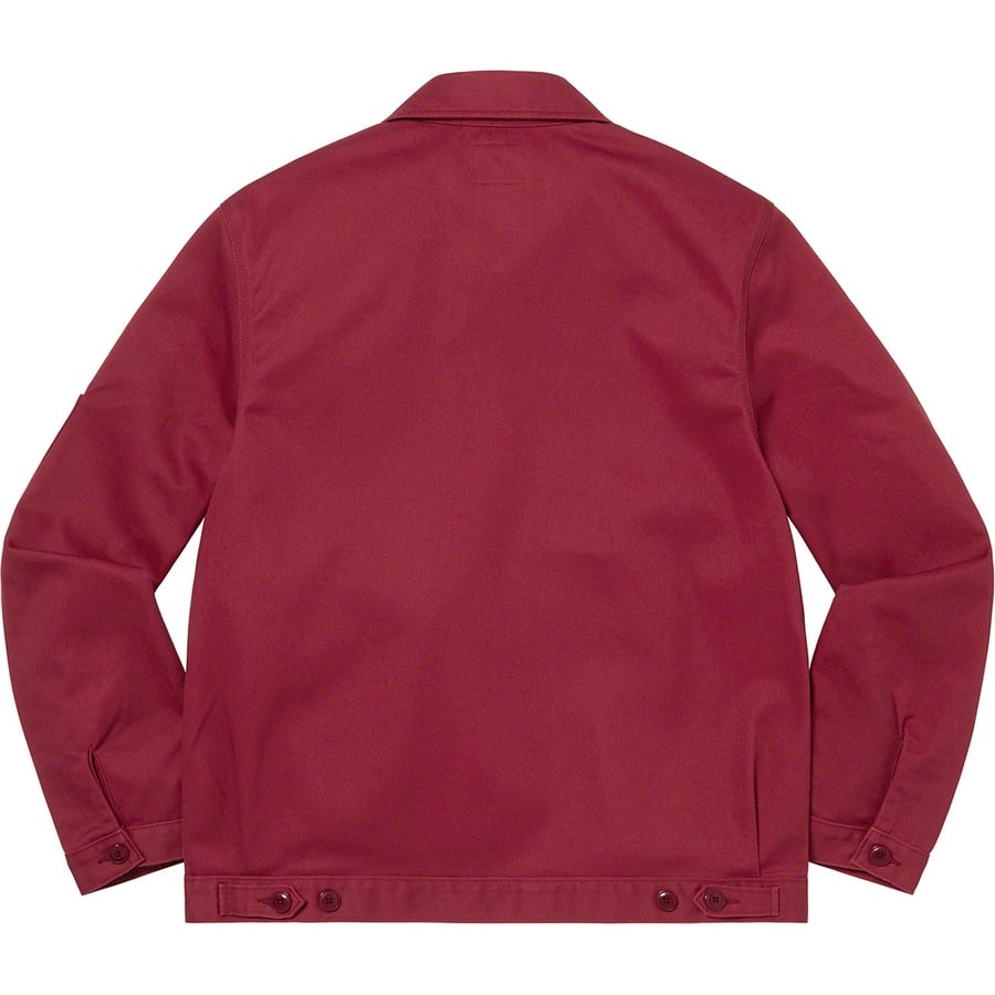 Details on Supreme Dickies Stripe Eisenhower Jacket Maroon from spring summer
                                                    2022 (Price is $138)