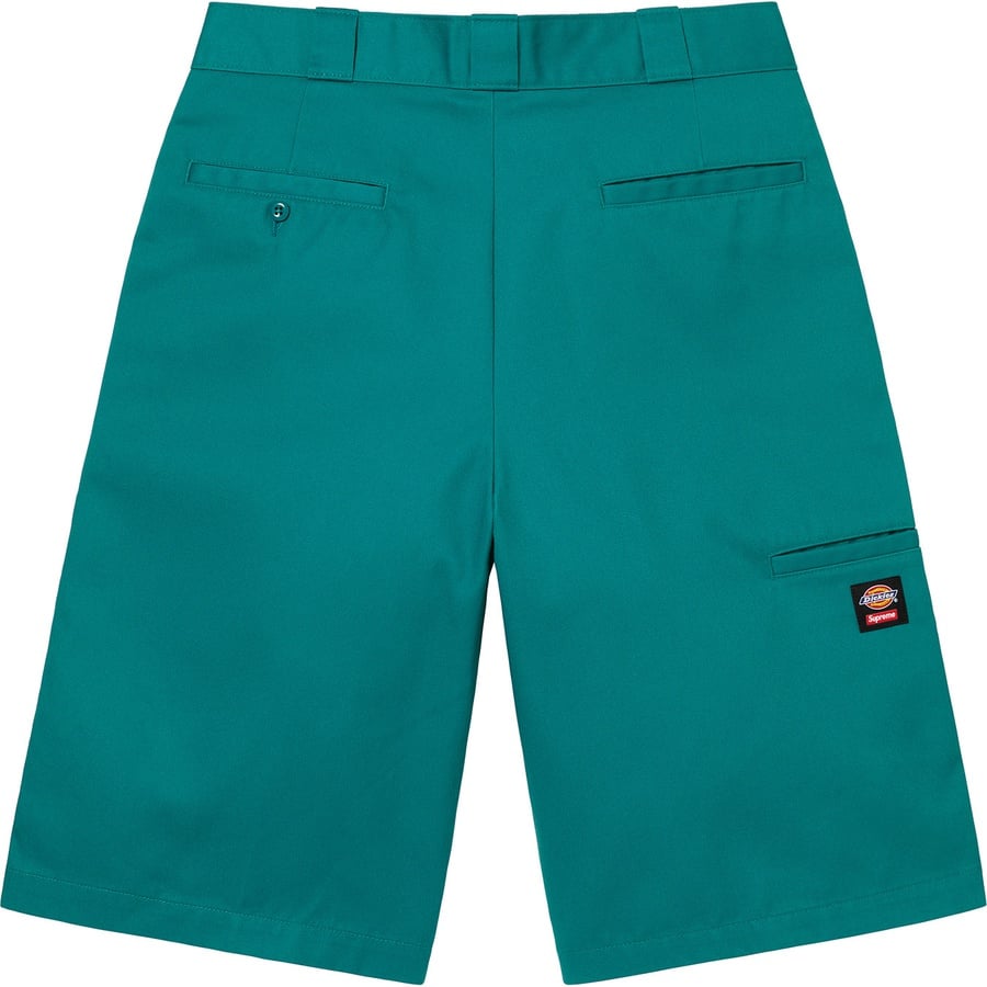 Details on Supreme Dickies Stripe 13” Loose Fit Work Short Teal from spring summer
                                                    2022 (Price is $98)