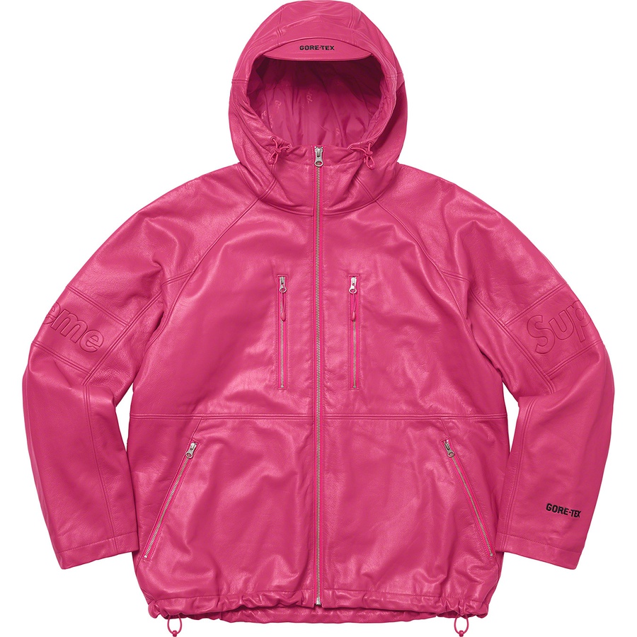 Details on GORE-TEX Leather Jacket Magenta from spring summer
                                                    2022 (Price is $768)