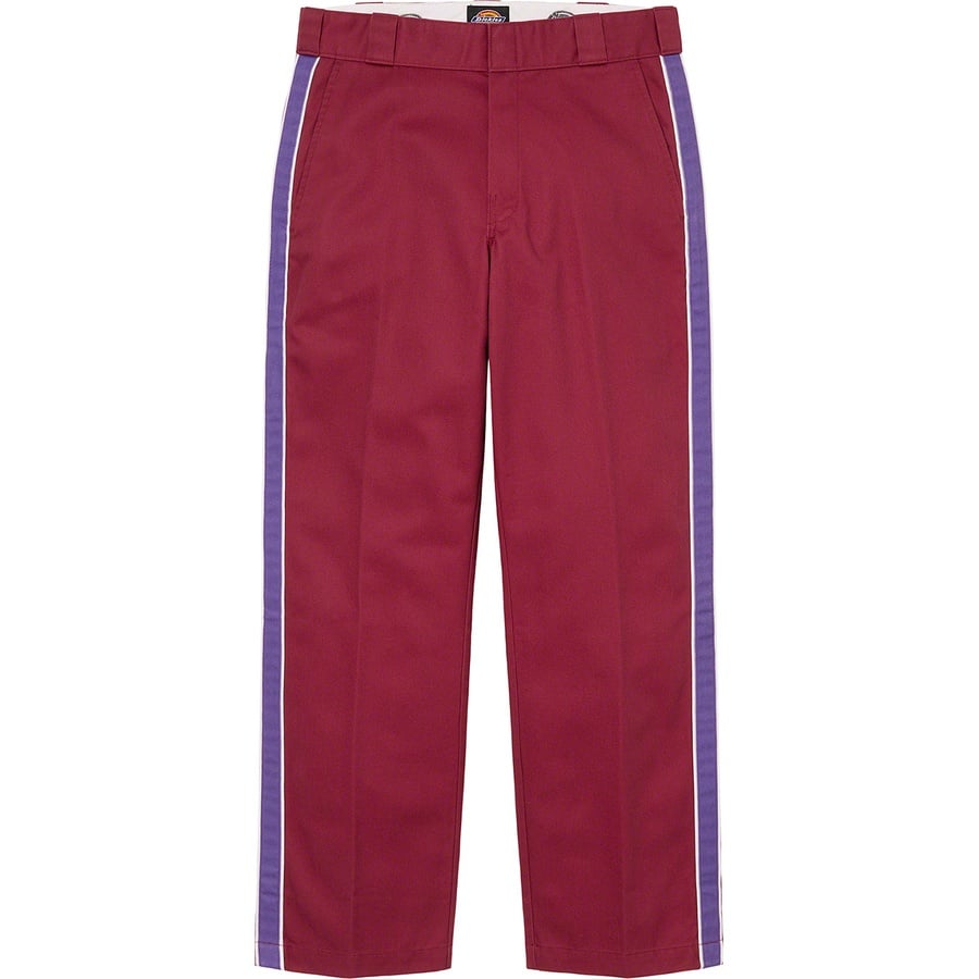 Details on Supreme Dickies Stripe 874 Work Pant Maroon from spring summer
                                                    2022 (Price is $110)