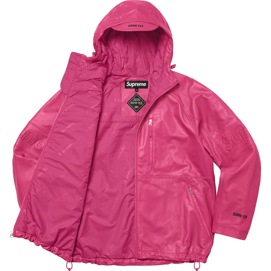 Details on GORE-TEX Leather Jacket Magenta from spring summer
                                                    2022 (Price is $768)