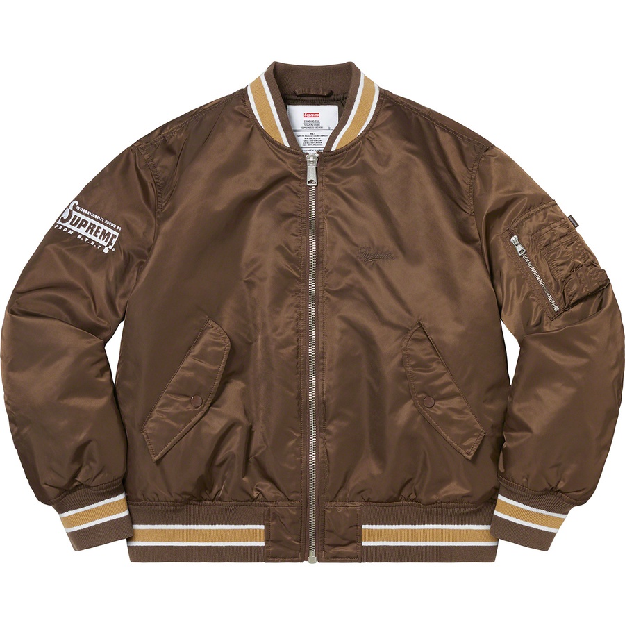 Details on Second To None MA-1 Jacket Brown from spring summer
                                                    2022 (Price is $328)